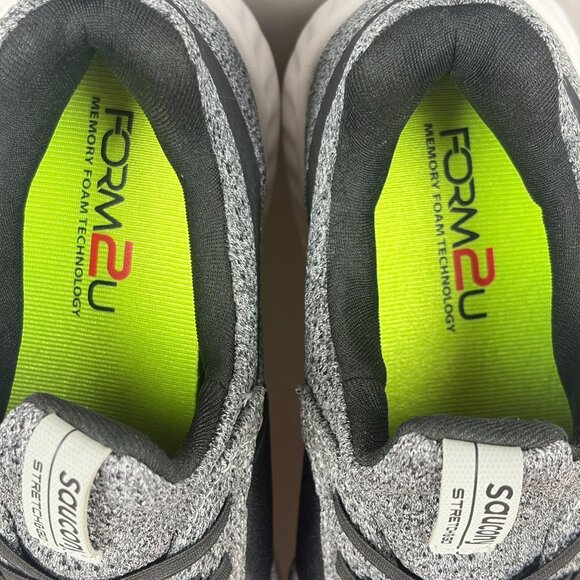 Saucony Stretch & Go Pull On Athletic Shoes Mens 9 Gray Black Knit Run Walk - Picture 8 of 10